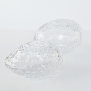 Vintage Clear Glassware Lidded Eggs